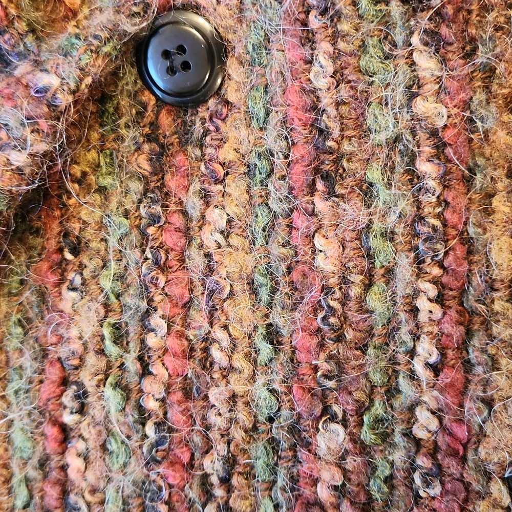 Dressbarn 90s Vintage Shaggy Knit Jacket Mohair Blend Grandmacore Size L - Picture 7 of 12
